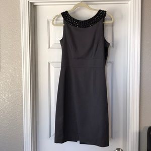 Jeweled collar shift dress